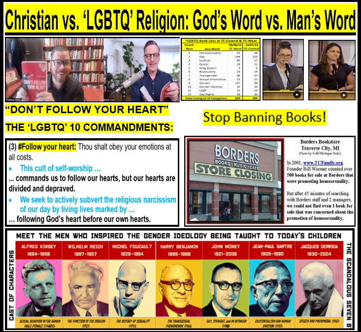 UPDATED 5-Page Online Version: New TCFamily Flyer to be handed out at “Up North Pride’s LGBTQ ‘Drag Queen’ Week” & the 10/20/23 TC-Patriot Game: Christian vs. ‘LGBTQ’ Religion: God’s Word vs. Man’s Word